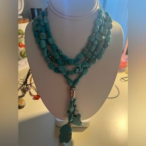 Turquoise layered necklace one size fits all